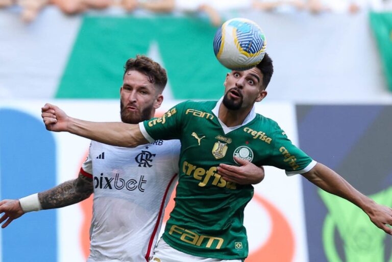 <p>Palmeiras e Flamengo ficaram no 0x0 neste domingo (Foto: Cesar Greco/SEP)</p>

