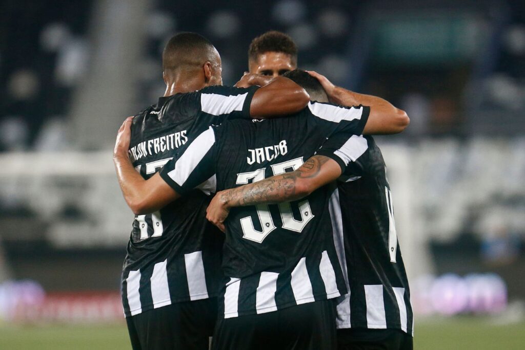 Jogadores do Botafogo comemoram grande resultado