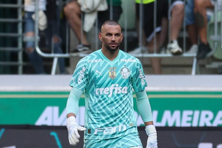 <p>Weverton alcançou a marca após o empate com o Flamengo. Foto: Cesar Greco/Palmeiras</p>
