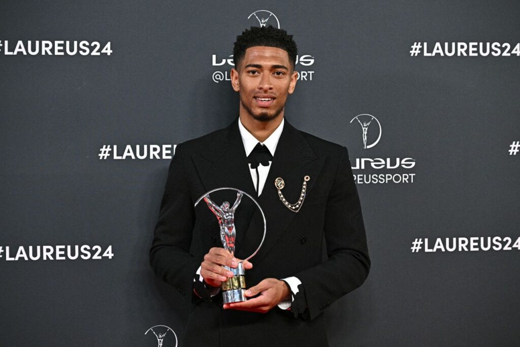 Jude Bellingham foi um dos vencedores do Prêmio Laureus 2024 (Foto: Javier Soriano/AFP)