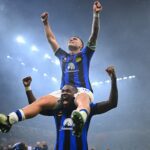 Lautaro comemorando a conquista com a Inter de Milão. Foto: Reprodução/X