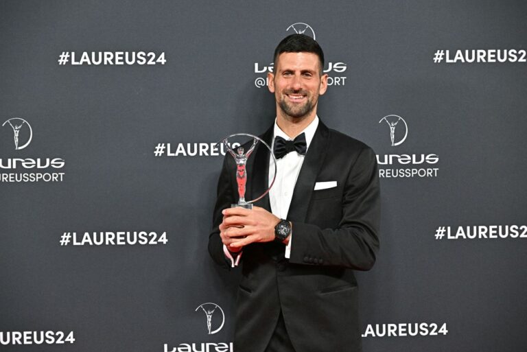 <p>Djokovic foi eleito atleta do ano no Prêmio Laureus 2024 (Foto: Javier Soriano/AFP)</p>

