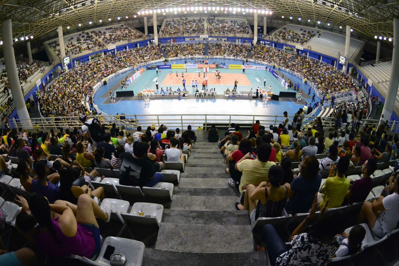 Arena Amadeu Teixeira em jogo da Superliga de Vôlei, sede da Supercopa