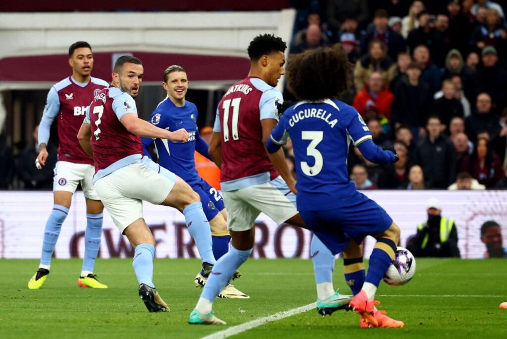 Chelsea e Aston Villa ficaram no empate pelo Campeonato Inglês (Foto: Reprodução)