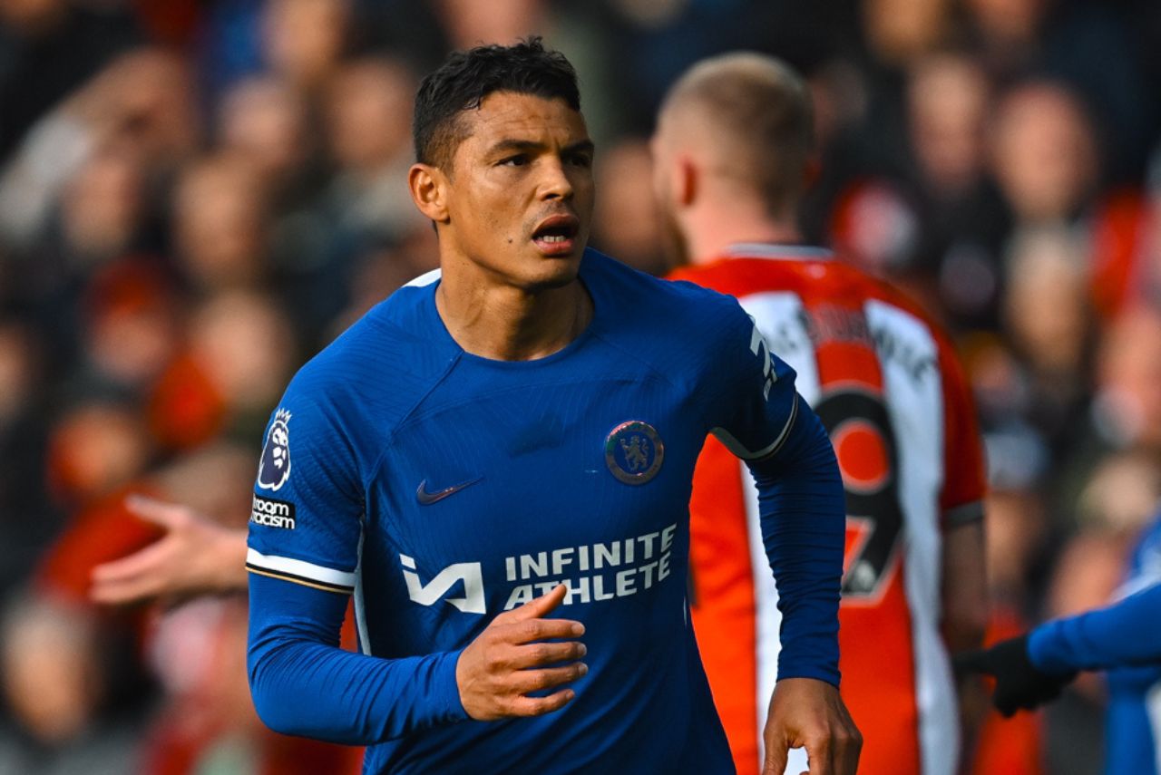 Zagueiro Thiago Silva em jogo do Chelsea em 2024