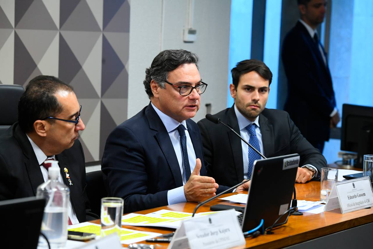 Eduardo |Gussem reforçou pedido para que John Textor apresente as provas. Foto: Marcos Oliveira /Agência Senado