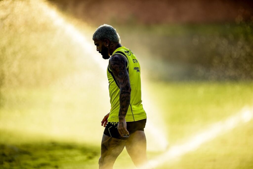 Gabigol em treino do Flamengo