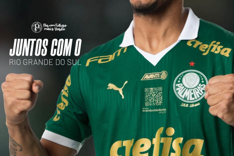 <p>Palmeiras anunciou ações de solidariedade às vítimas das chuvas no RS (Foto: Divulgação)</p>
