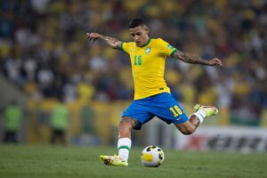 Guilherme Arana em atuação pela Seleção Brasileira (Foto: Lucas Figueiredo/CBF)