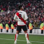 Atacante Miguel Borja em jogo do River Plate na Libertadores 2024