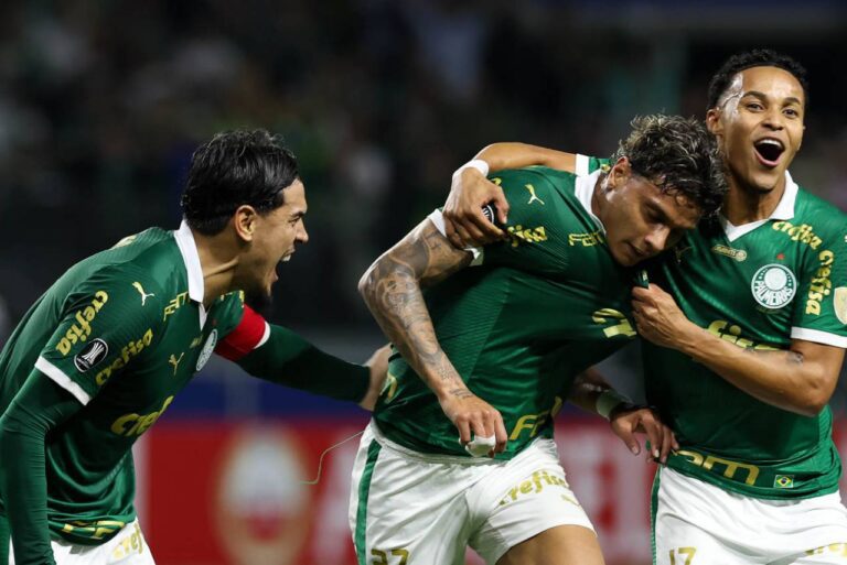 <p>Richard Rios marcou um golaço pelo Palmeiras. Foto: Cesar Greco/Palmeiras</p>
