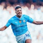 Rodri comemora gol pelo City