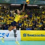 VNL: Central Thaisa Daher em jogo do Sul-Americano de Vôlei 2023