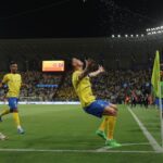 Cristiano Ronaldo comemora gol pelo Al-Nassr no Campeoato Saudita em 2024