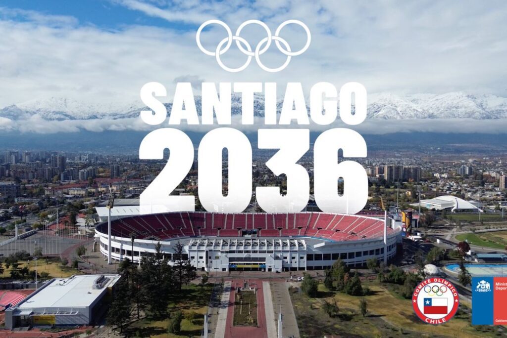 Arte da candidatura Santiago 2036, no Chile