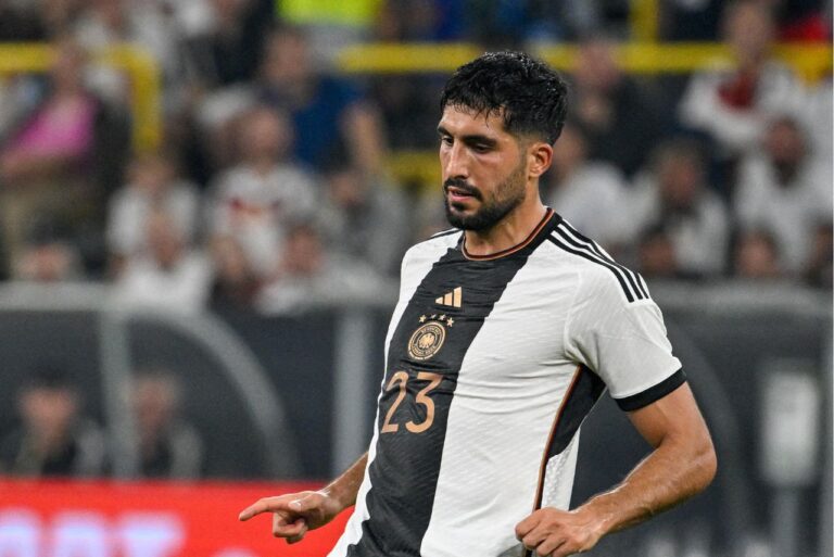 <p>Emre Can em campo pela Alemanha. Foto: Sascha Schuermann/AFP</p>
