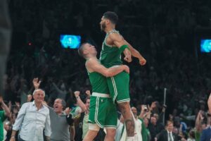 O Boston Celtics se tornou o recordista em títulos na NBA. Foto: Reprodução/X