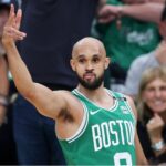 Derrick White, armador do Boston Celtics (Foto: Adam Glanzman/Getty Images via AFP)