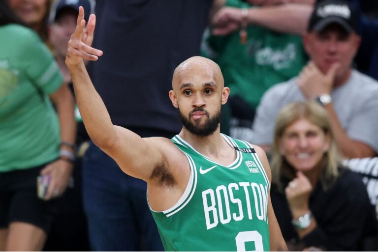 <p>Derrick White, armador do Boston Celtics (Foto: Adam Glanzman/Getty Images via AFP)</p>
