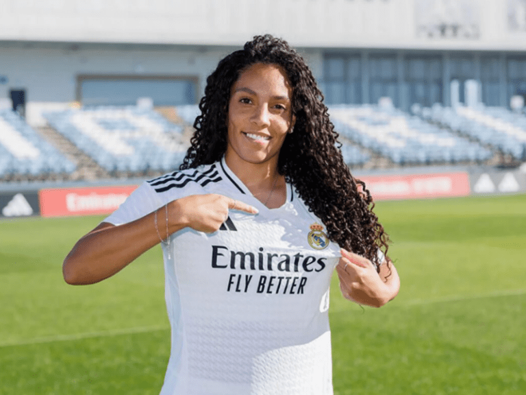 <p>Yasmim Queiroz, a lateral brasileira, agora defende o Real Madrid feminino. &#8211; Foto: Estadão</p>
