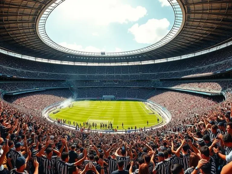 <p>Torcida do Corinthians aproveita a alta velocidade do 5G no estádio.</p>
