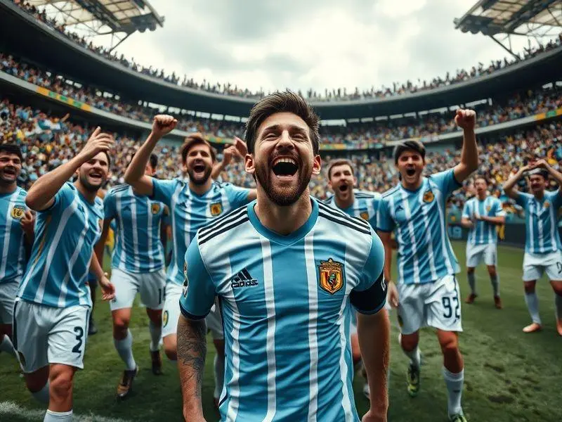 Lionel Messi celebrando a vitória da Argentina contra o Brasil no Maracanã, 21 de novembro de 2023.