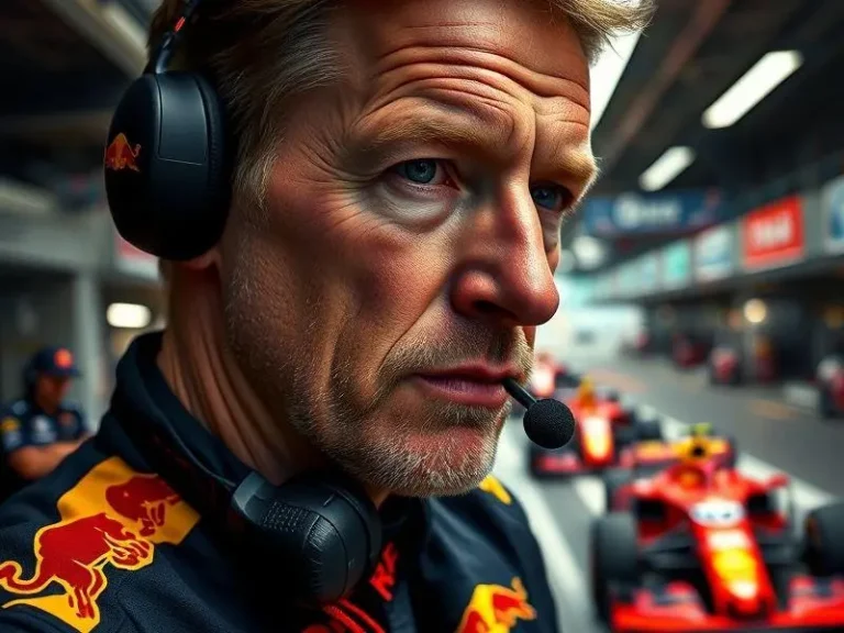 <p>Christian Horner focado durante um Grande Prêmio.</p>