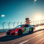 Carro da NASCAR Brasil em alta velocidade no Autódromo de Tarumã.